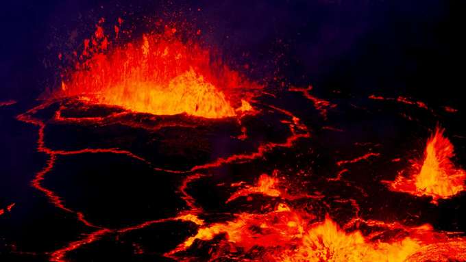 Vulkanismus Lavasee sprudelnde Lava