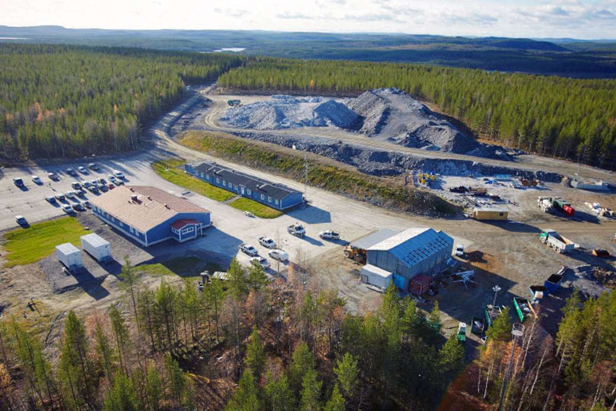 Rohstoffe Bergbau Luftaufnahme Abbauareal Boliden in Schweden