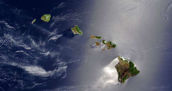 Satellitenbild 5 Inseln im Meer