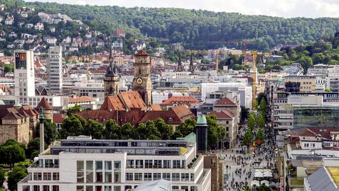 Luftbildaufnahme Fußgängerzone