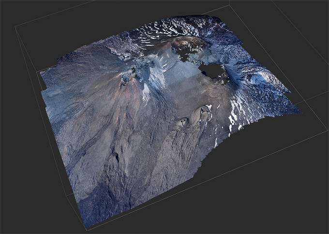 3D-Modell des Ätna.  3D Modell