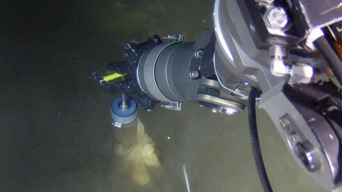 Greifarm Unterwasser Unterwasseraufnahme Probenentnahmen von Rohstoffen in der Tiefsee