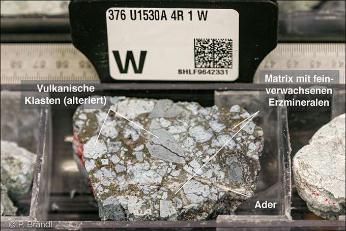 Bohrkern von IODP Expedition 376 Gesteinsproben